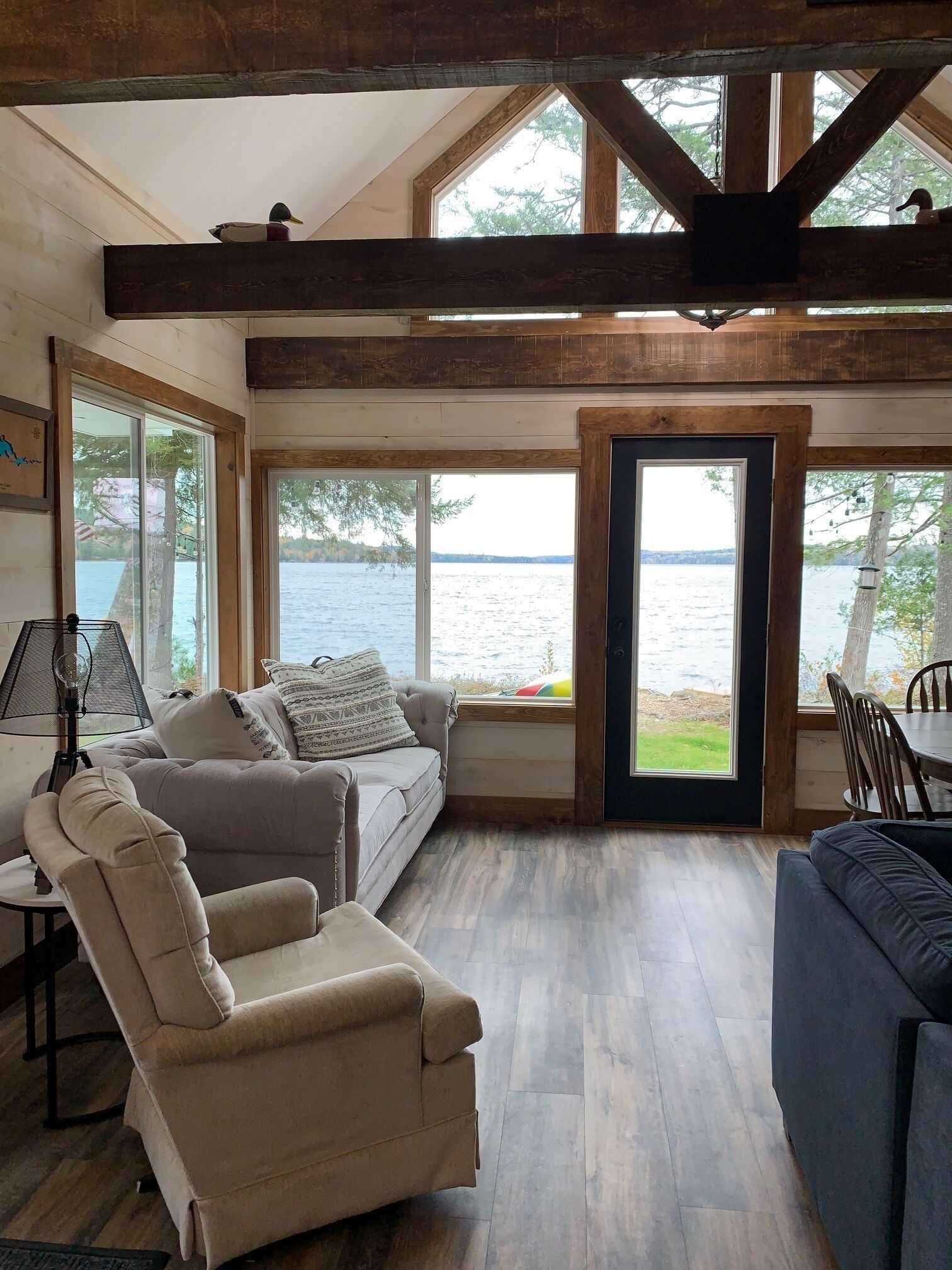 Älytelevisio, takka, DVD-soitin, kirjoja