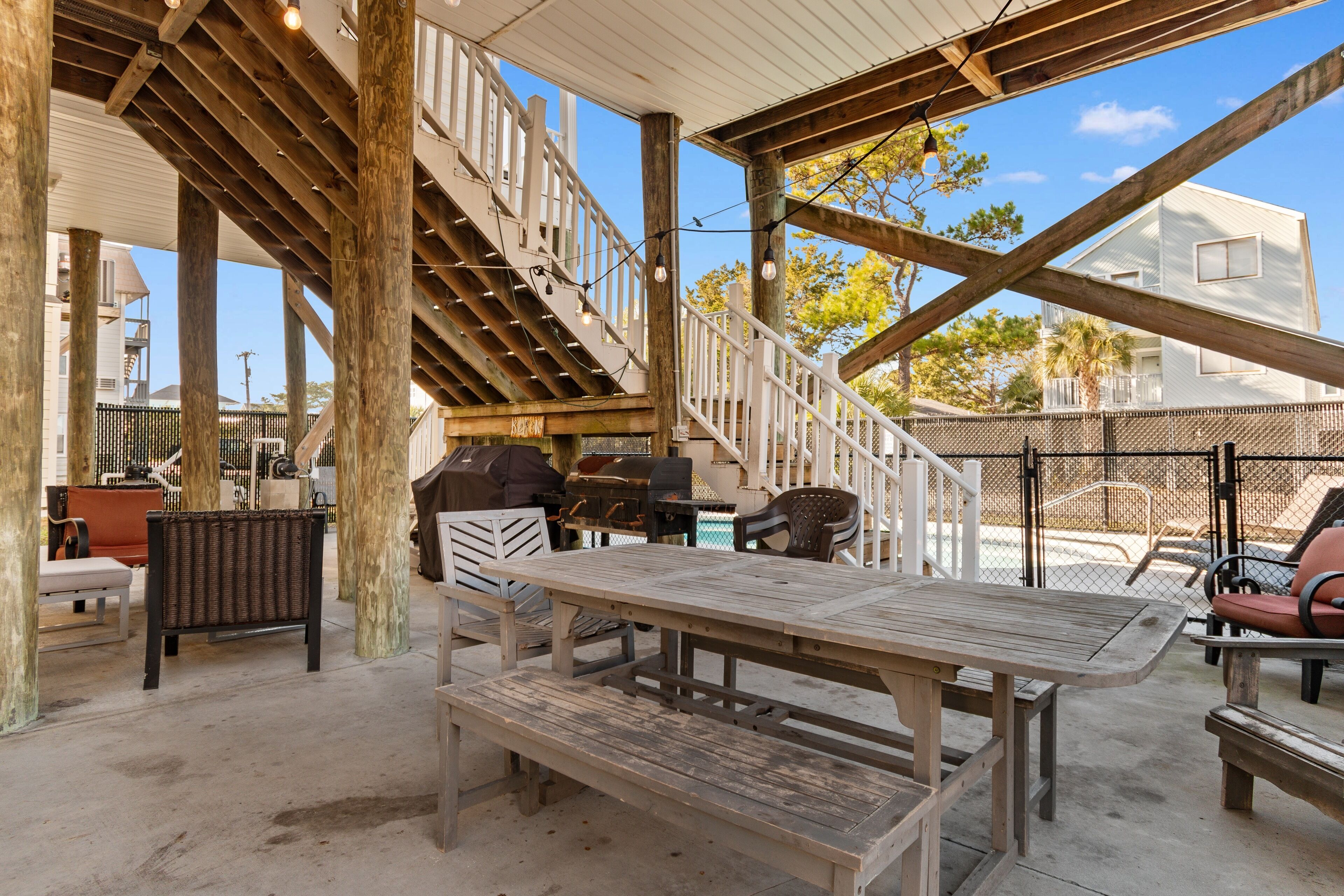 BBQ and Picnic Area by backyard pool