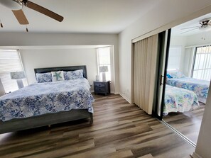 4 bedrooms, iron/ironing board, WiFi, bed sheets