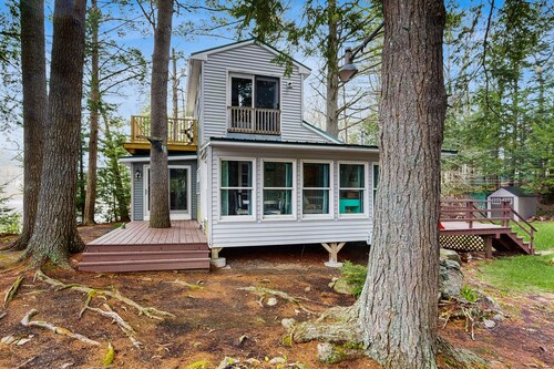 Lakefront Home on Togus Pond with 2 Decks, Great View & Canoe/Fire Pit