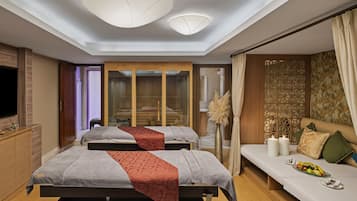 Couples treatment room(s), sauna, steam room, body treatments