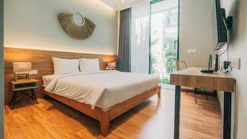 Double Room, Poolside | In-room safe, desk, free WiFi, bed sheets