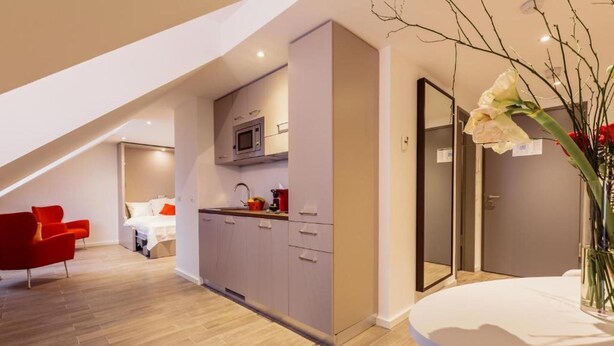 Apartment, 1 Queen Bed | Private kitchen | Fridge, microwave, oven, stovetop - Lily Apartment12 With Kitchen in Frankfurt am Main (Frankfurt)