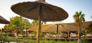 Private beach, beach bar