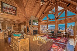 TV, fireplace, video games, DVD player