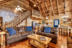 Smart TV, fireplace, video games, DVD player