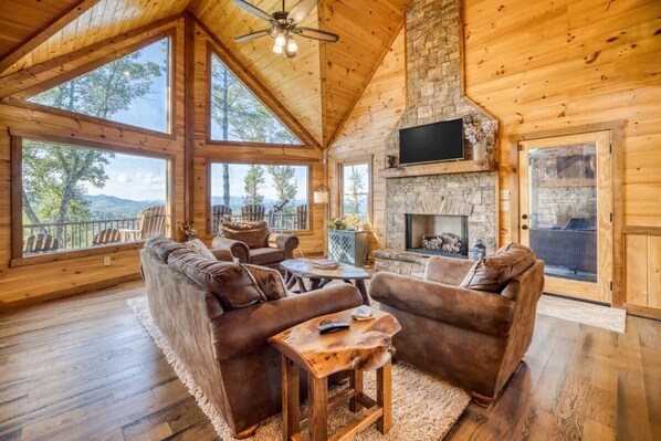 TV, fireplace, offices