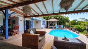 Outdoor pool - Spacious Villa 6 pers. 3 Bedrooms 2 Bathrooms Swimming pool, Jacussi, sea view, (Sainte Luce)