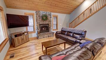 Fireplace, video games, computer monitors
