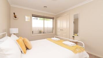 4 bedrooms, iron/ironing board, travel cot, WiFi