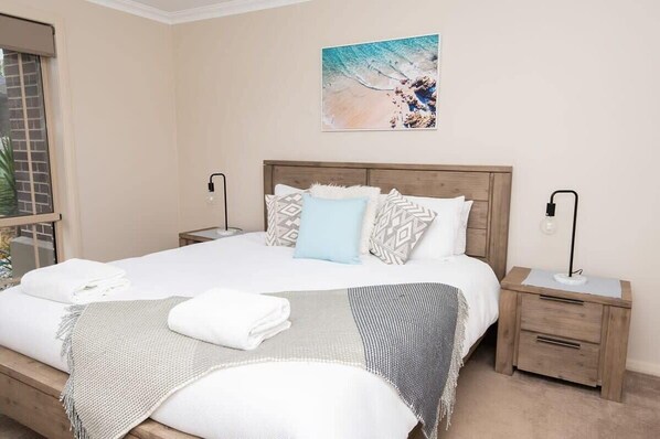 4 bedrooms, iron/ironing board, travel cot, WiFi