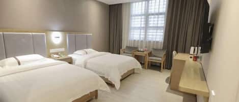 Blackout drapes, bed sheets
