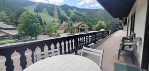 Outdoor dining - Edelweiss Condo: Ski in/out at Warm Springs Base (Ketchum)