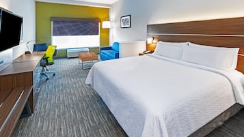 Hypo-allergenic bedding, in-room safe, desk, soundproofing