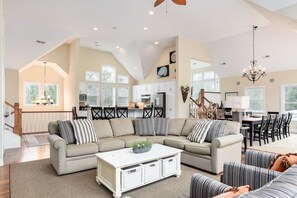 TV, DVD player, stereo