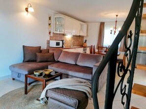Apartment, 1 King-Bett und Schlafsofa | Wohnzimmer