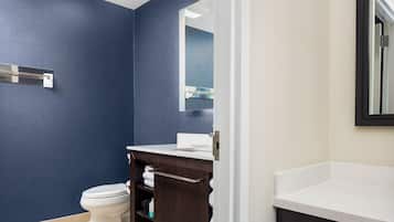 Free toiletries, hair dryer, towels