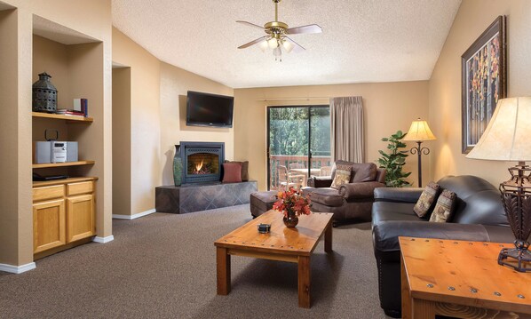 TV, fireplace, video games, table tennis