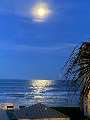 On the beach, sun loungers, beach towels