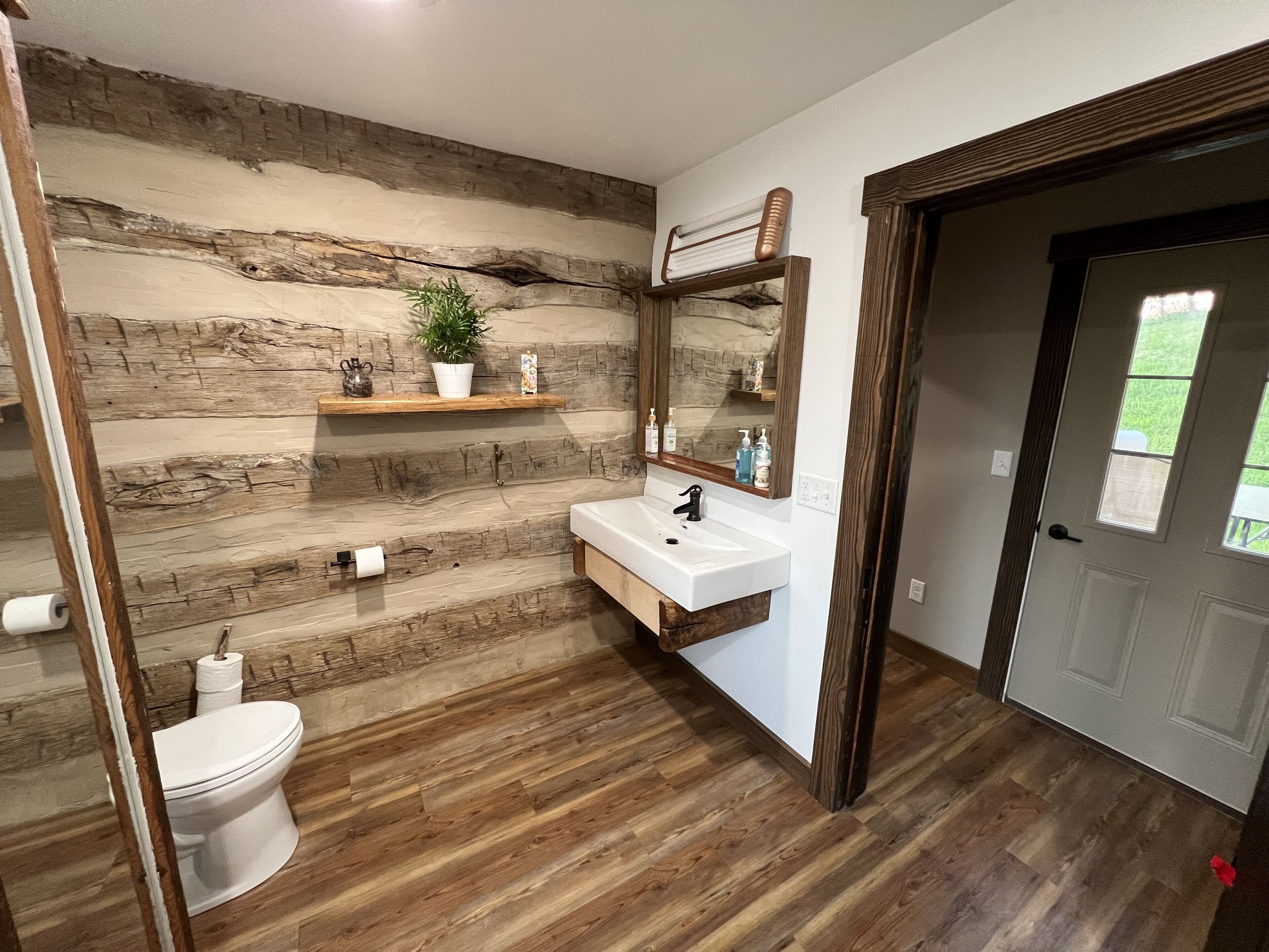 Shower, towels, soap, shampoo