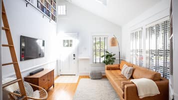 TV, books, music library, stereo