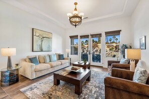 Smart TV, fireplace - Beautiful Palm Desert Retreat | Amazing Backyard with Pool, Swim-up Bar, Waterfall & Hot Tub (Palm Desert)