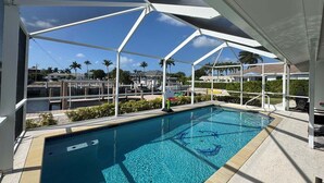 Pool - Waterfront 3BR/2BA Marco Island home with heated pool and Wi-Fi. (Marco Island)