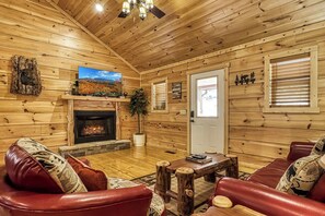 Smart TV, fireplace, video games