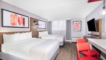 Room, 2 Queen Beds, Non Smoking | Desk, iron/ironing board, free WiFi, bed sheets