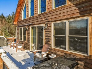 Outdoor dining - Woodland Way Retreat- Hot Tub and Mountain Views! (Bethel)
