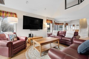 Televisión, chimenea y reproductor de DVD