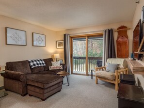 Televisión, chimenea y reproductor de DVD 