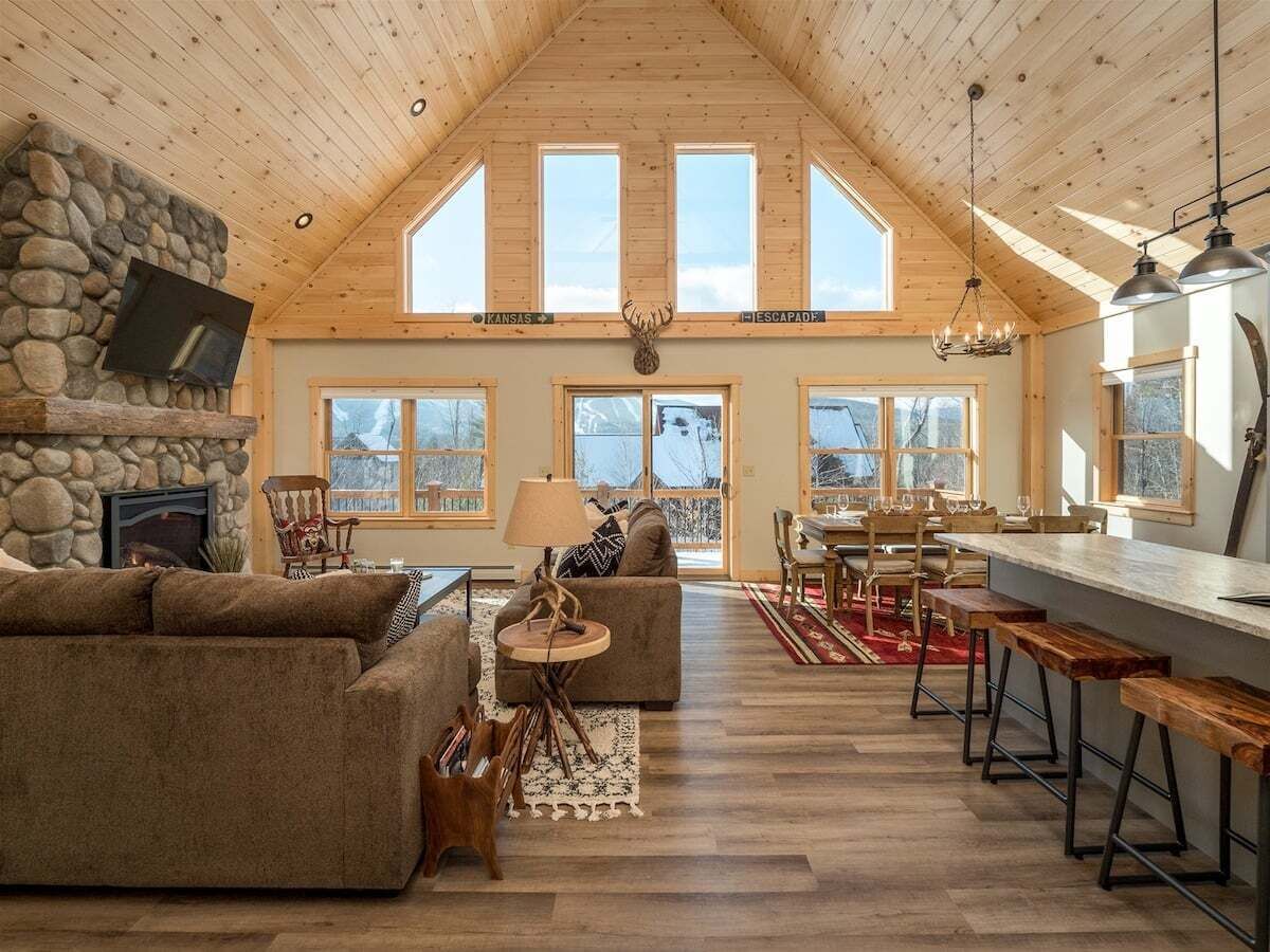 Smart TV, fireplace, foosball