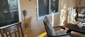 RV in foothills located near stores. Smoking area with fire pit provided.