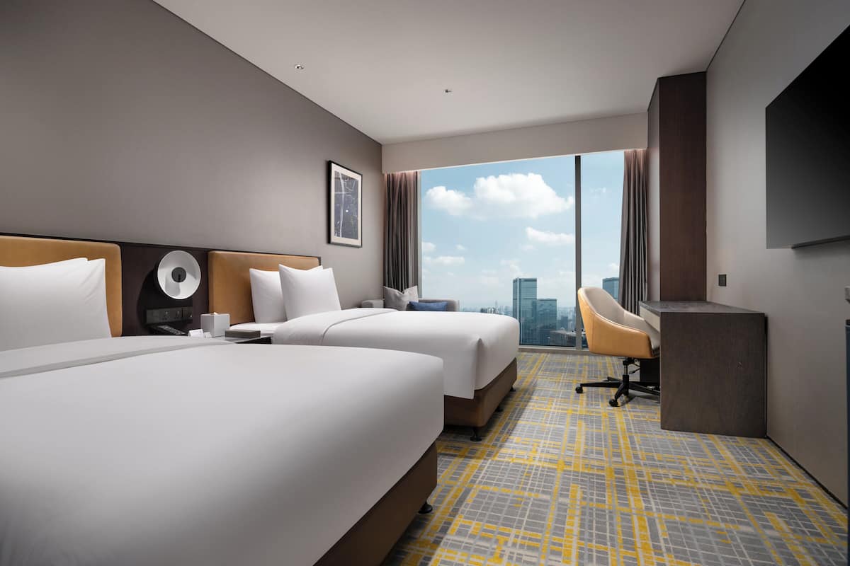 Superior Twin Room, 2 Double Beds, City View | 1 bedroom, down comforters, in-room safe, blackout drapes