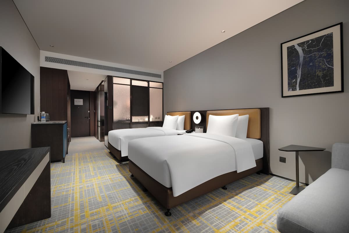 Standard Room, 2 Double Beds, City View | 1 bedroom, down comforters, in-room safe, blackout drapes