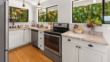 Fridge, oven, stovetop, dishwasher