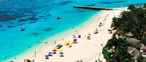 Sun-loungers, beach towels