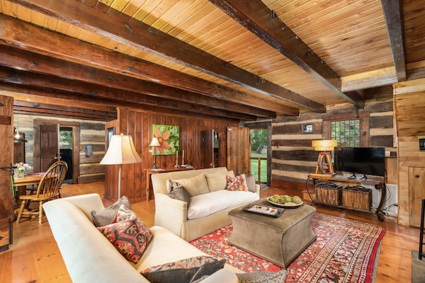 Smart TV, caminetto, libri