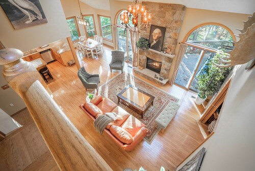 Lakefront Mansion w/ 3 Decks, Hot Tub, Boats, & Game Room!