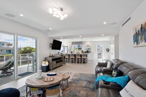 Smart TV, fireplace, DVD player, books