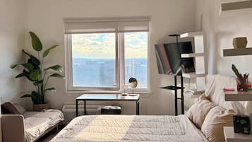 1 slaapkamer, een strijkplank/strijkijzer, wifi, beddengoed