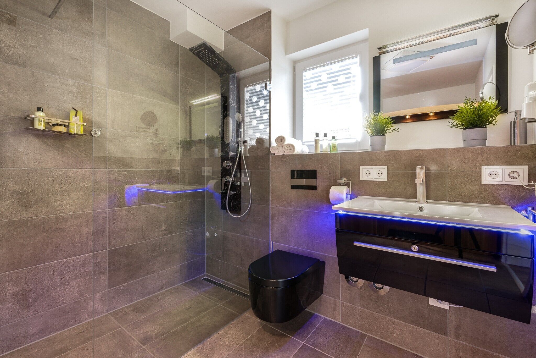 Een douche, een haardroger