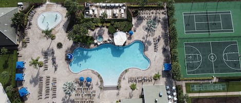 Outdoor pool, a heated pool