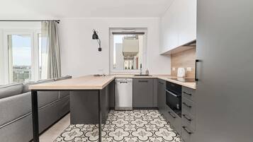 Fridge, oven, stovetop, dishwasher