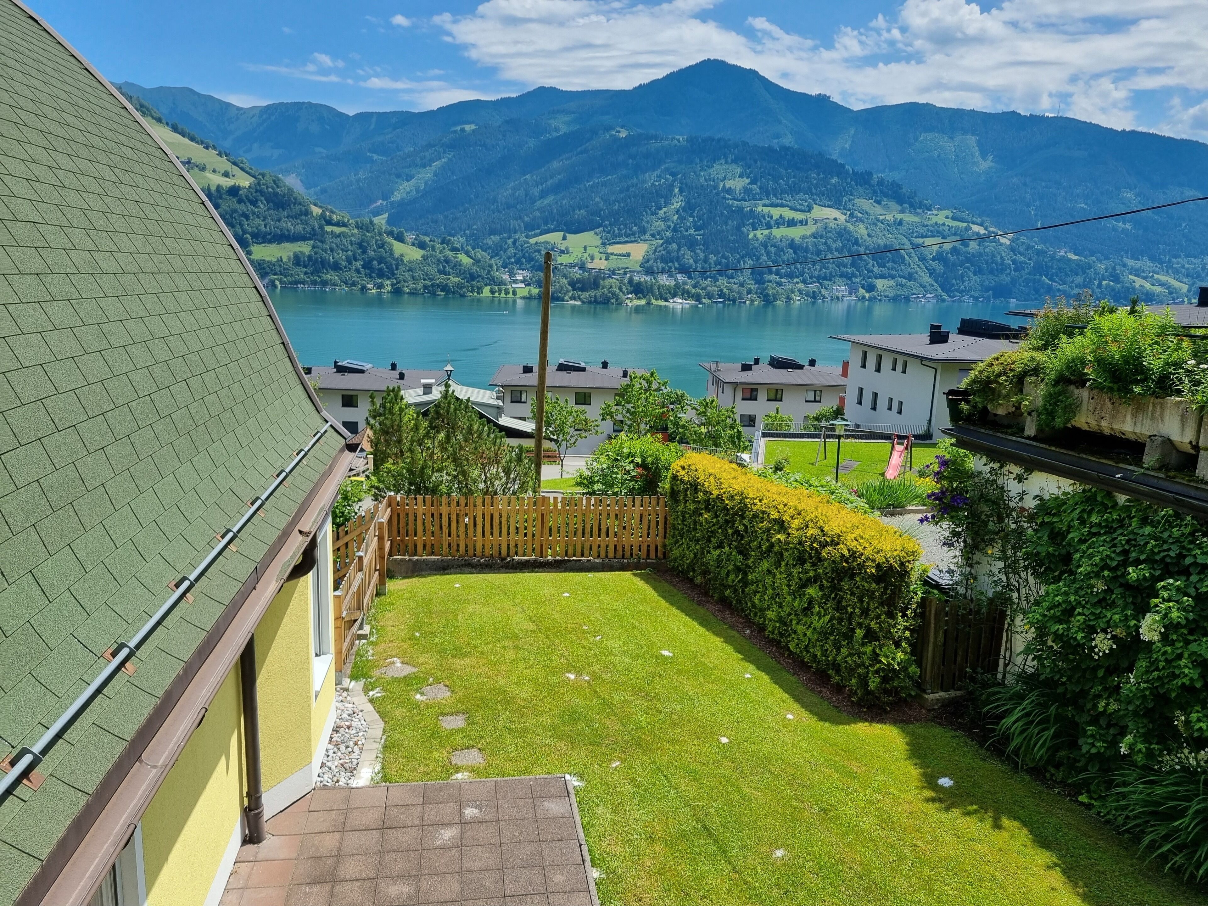 Panorama chalet | Uitzicht op de tuin