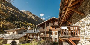 Exterior - Chalet, 50m from ski slopes, view mountain, terrace, fireplace or stove, tv, ski locker, 130m² (Tignes)