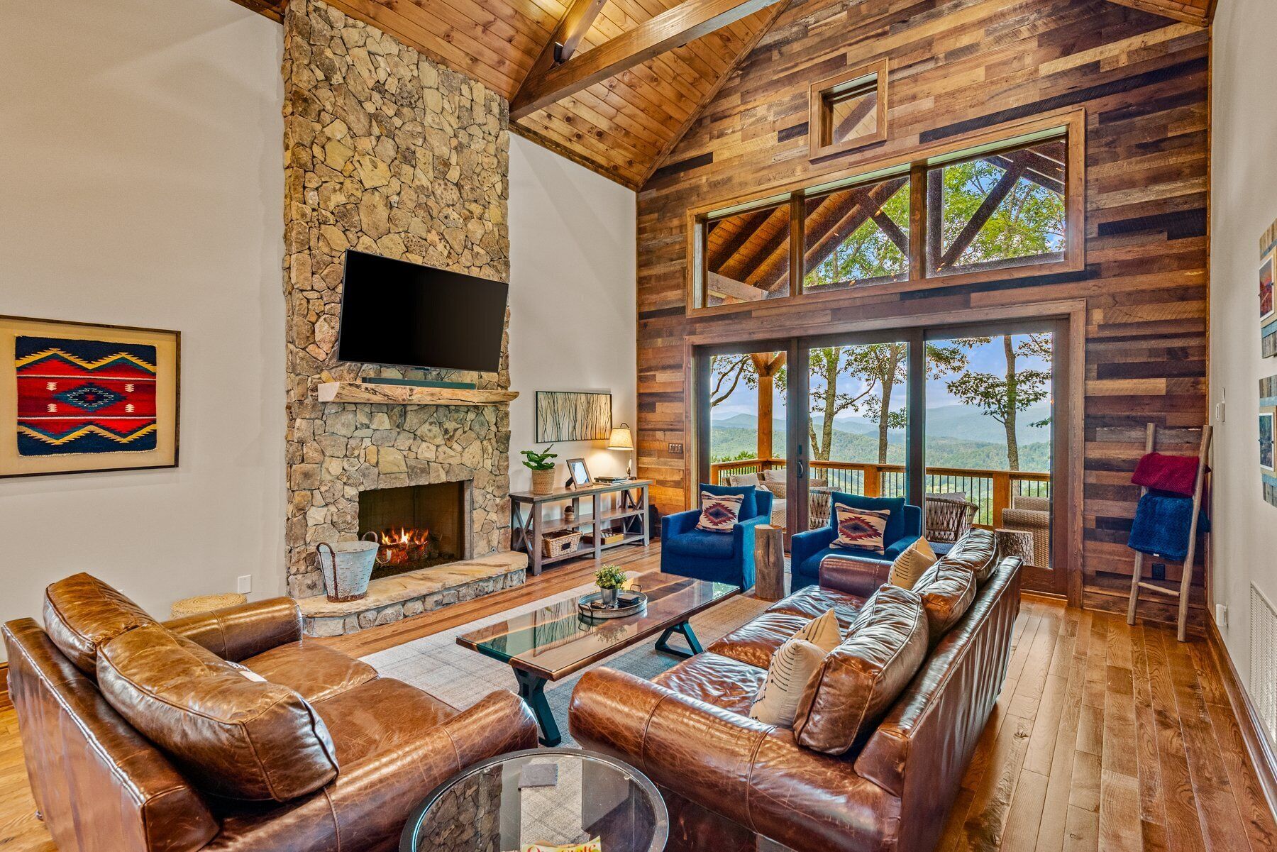 TV, fireplace, foosball