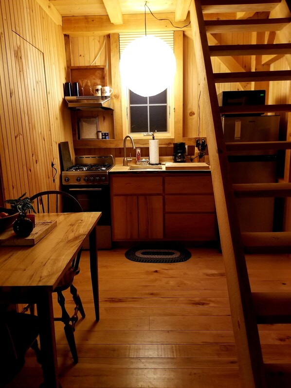 Northwoods Guest Cabin and firepit & porch overlooking private woods