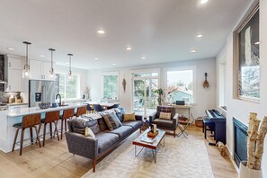 Televisión, chimenea